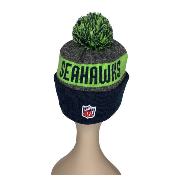 NFL New Era Seattle Seahawks Knit Hat With Pom OS - Picture 4 of 13